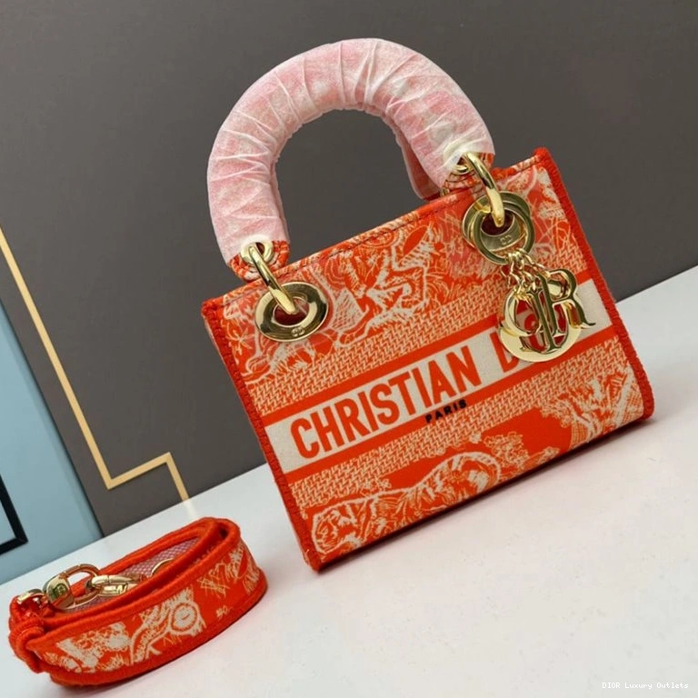 Cheap D-lite Toile Mini Motif Bag Orange Canvas Lady Jouy de 0721 Luxury